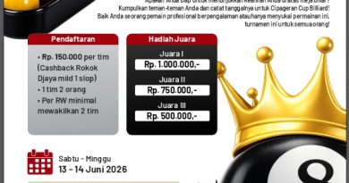 Cipageran Cup Billiard 2026 Sukses Digelar, Silaturahmi dan Sportivitas Jadi Prioritas